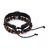 Stretch Charm Bracelets & Cowhide Leather Cord Bracelets Sets BJEW-JB05287-2
