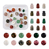 24Pcs 12 Style Natural Red Jasper 3-Hole Guru Bead Strands G-CD0001-10-2