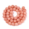 Natural Dyed Yellow Jade Gemstone Bead Strands G-R271-10mm-Y31-3