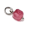 Natural Colorful Tourmaline Faceted Table Cut Cube Charms X-PALLOY-JF04482-02-3
