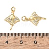 High Polished Ocean Brass Micro Pave Clear Cubic Zirconia Pendants CU-CBAF3CF-02O-01-3