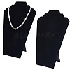 2-Slot Paperboard Covered with Lint Cloth Slant Back Bust Shaped Necklace Display Stands NDIS-WH20015-02A-1