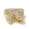 Brass Micro Pave Cubic Zirconia Beads KK-P290-61G-K-2