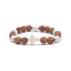 Natural Howlite & Rudraksha & Synthetic Turquoise(Dyed) Stretch Bracelet BJEW-TA00187-03-1