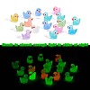 100Pcs Luminous Tiny Ducks Mini Resin Duck Colorful Miniature Fairy Garden Mini Duck  for Miniature Landscape JX530A-1