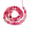 Dyed Natural Agate Faceted Round Beads Strands G-P098-M-3