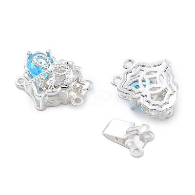 Brass Glass Box Clasps KK-B125-01S-01-1
