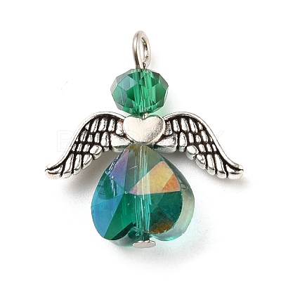 Electroplate Glass Pendants X-PALLOY-JF00504-1