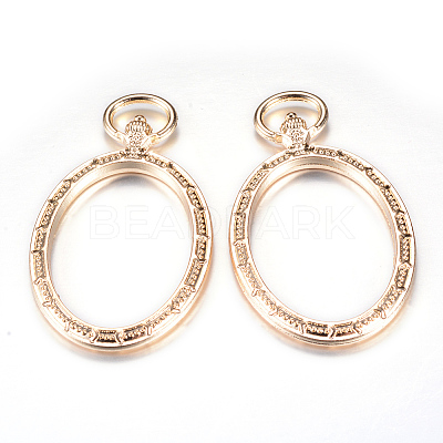 Rack Plating Alloy Open Back Bezel Big Pendants PALLOY-T005-08G-FF-1