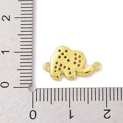 Real 18K Gold Plated Brass Micro Pave Cubic Zirconia Connector Charms KK-L209-049G-01-1