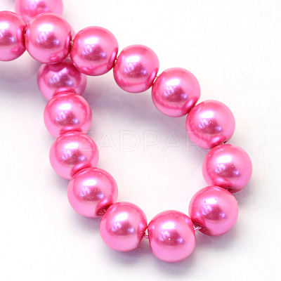 Baking Paint Pearlized Glass Pearl Round Bead Strands HY-Q003-6mm-54-1