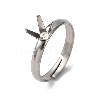 304 Stainless Steel Cuff Ring Components STAS-D372-01P-05-1
