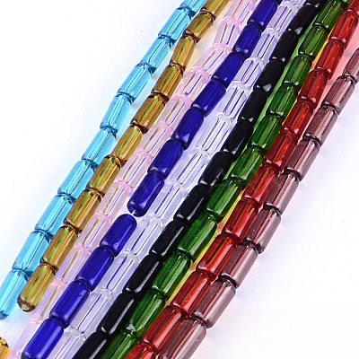 Transparent Glass Bead Strands GLAA-R162-15x6-M-1