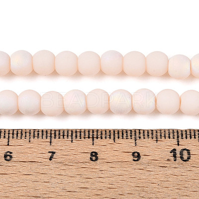 Frosted Opaque Glass Beads Strands GLAA-T032-P6mm-MBB09-1