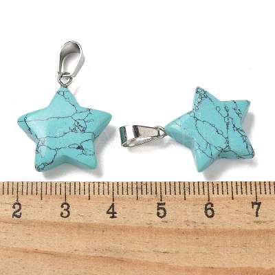 Synthetic Turquoise Pendants G-B127-12P-09-1