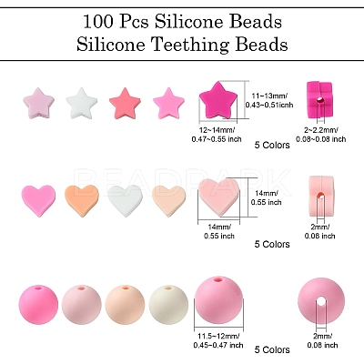 100Pcs Silicone Beads SIL-CJ0001-66-1