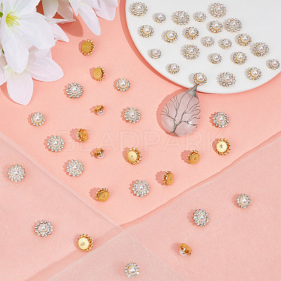 120Pcs 3 Style Flower Sew on Rhinestone FIND-GF0004-14-1