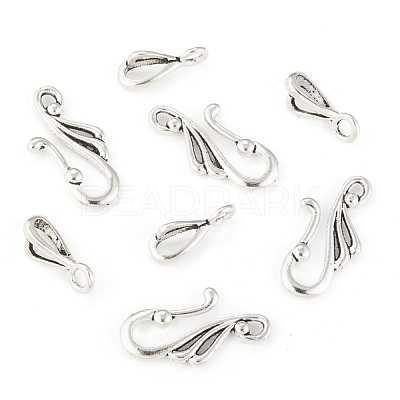 Tibetan Style Antique Silver Wing Hook and Eye Clasps X-LF1157Y-1