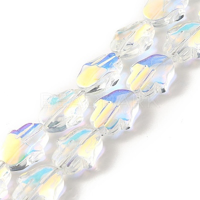 Transparent Electroplate Glass Beads Strands EGLA-F159-AB01-1