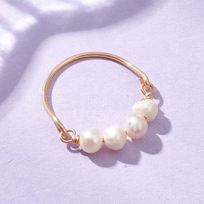 Natural Cultured Freshwater Pearl Finger Rings RJEW-JR01004-1