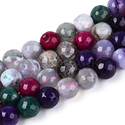 Dyed & Heated Natural Fire Crackle Agate Beads Strands G-N359-01B-11-1