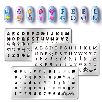 Stainless Steel DIY Nail Art Templates MRMJ-WH0092-043-1