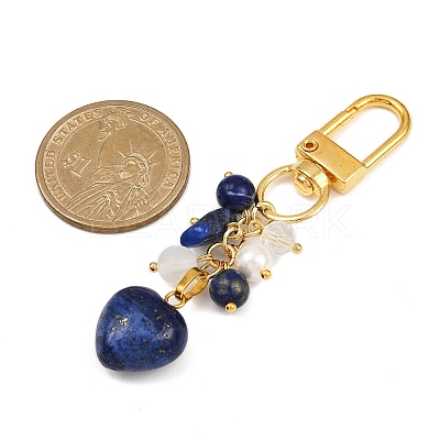Natural Lapis Lazuli Pendant Decorations HJEW-JM04150-02-1