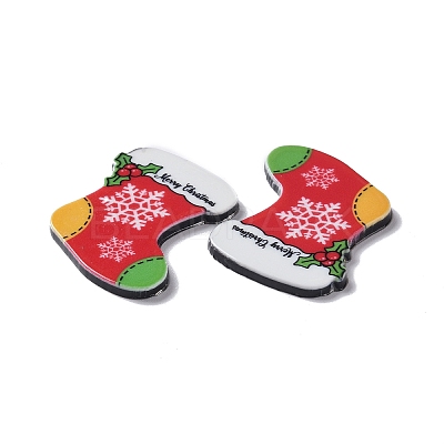 Christmas Style Printed Acrylic Cabochons LS-MACR-O045-01H-1