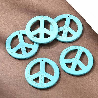 Synthetic Howlite Big Pendants X-TURQ-GP204-1-1