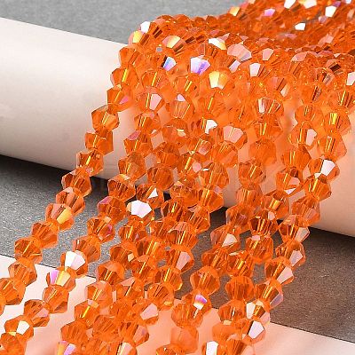 Transparent Electroplate Glass Beads Strands GLAA-F029-3mm-A11-1