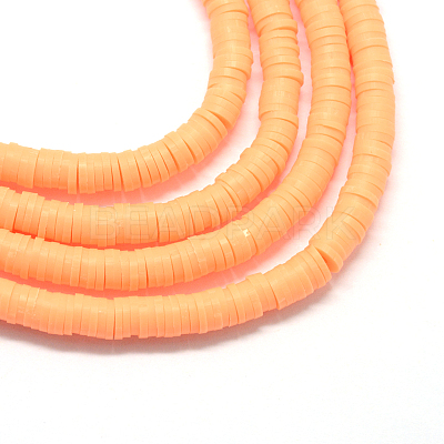 Flat Round Handmade Polymer Clay Beads CLAY-R067-8.0mm-11-1