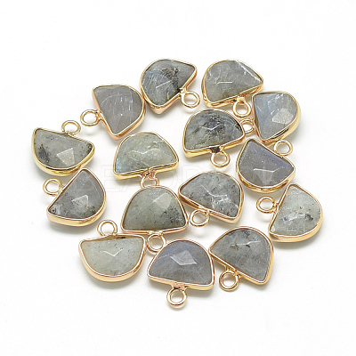 Natural Labradorite Semi Circle Pendants X-G-Q965-06-1