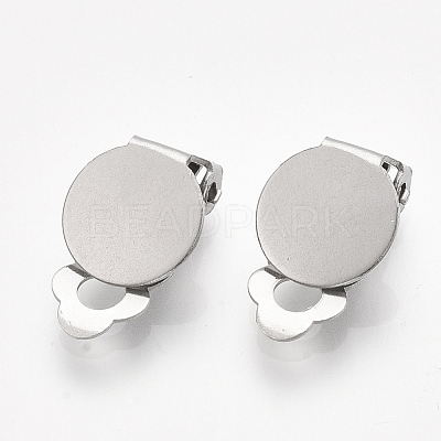 Tarnish Resistant 304 Stainless Steel Clip-on Earring Findings STAS-T045-33B-P-1