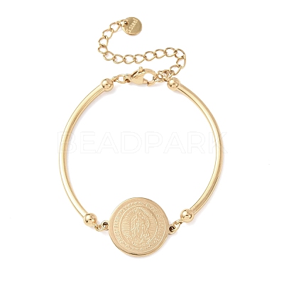Religion 304 Stainless Steel Link Bracelets for Women BJEW-F524-02B-G-1