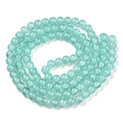 Baking Paint Crackle Glass Bead Strands DGLA-Q023-8mm-YS19-A-1