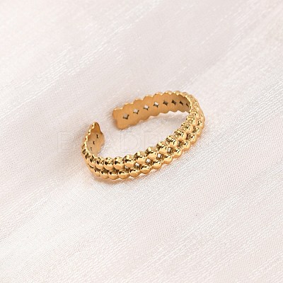 304 Stainless Steel Open Cuff Rings for Women RJEW-K309-11B-G-1