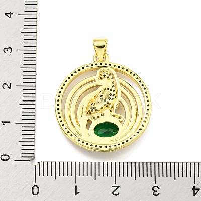 Brass Micro Pave Cubic Zirconia Pendants KK-K354-17G-1