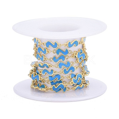 Handmade Alloy Enamel S Shape Link Chains ENAM-F138-05F-RS-1