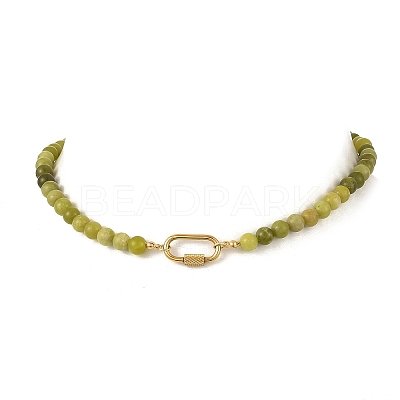Natural Mixed Stone Round Beaded Necklaces for Women NJEW-JN06452-1
