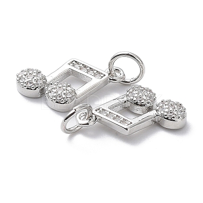 Brass Micro Pave Cubic Zirconia Pendants KK-R148-03P-1