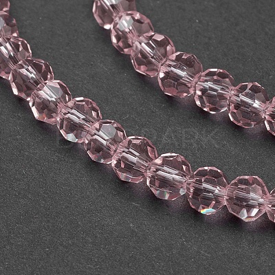 Faceted(32 Facets) Round Glass Beads Strands X-EGLA-J042-4mm-19-1