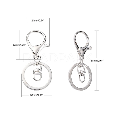 Iron & Alloy Lobster Claw Clasp Keychain KEYC-SZC0002-01S-1