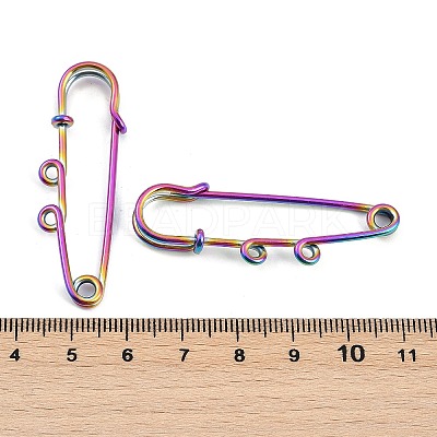Ion Plating(IP) 304 Stainless Steel Safety Pins Brooch Findings STAS-K252-05A-RC-1