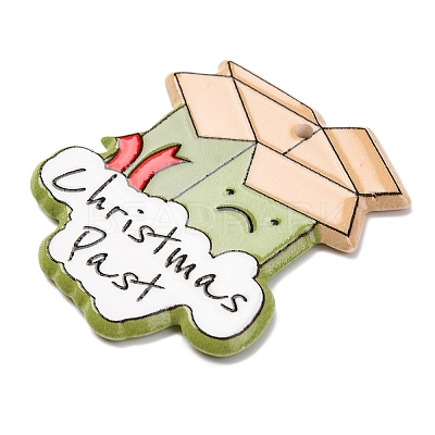 Christmas Series Printed Opaque Acrylic Pendants OACR-Q080-01D-1