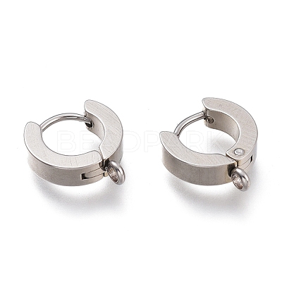 Tarnish Resistant 304 Stainless Steel Huggie Hoop Earrings Findings STAS-I167-01C-P-1