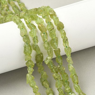 Raw Rough Natural Peridot Beads Strands G-M453-C02-1