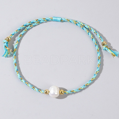 Natural Freshwater Pearl Bead Braided Bead Bracelets JH8725-11-1