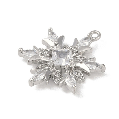 Christmas Theme Brass Micro Pave Cubic Zirconia Pendants X-KK-Z065-01-02P-1