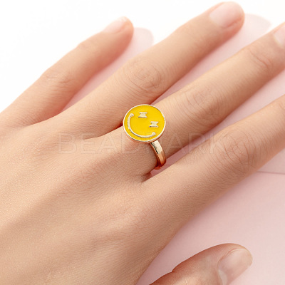 Alloy Enamel Rotatable Cuff Open Rings FS-WGEC271-28-1