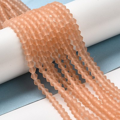 Imitate Austrian Crystal Frosted Glass Beads Strands GLAA-F029-TM4mm-B15-1
